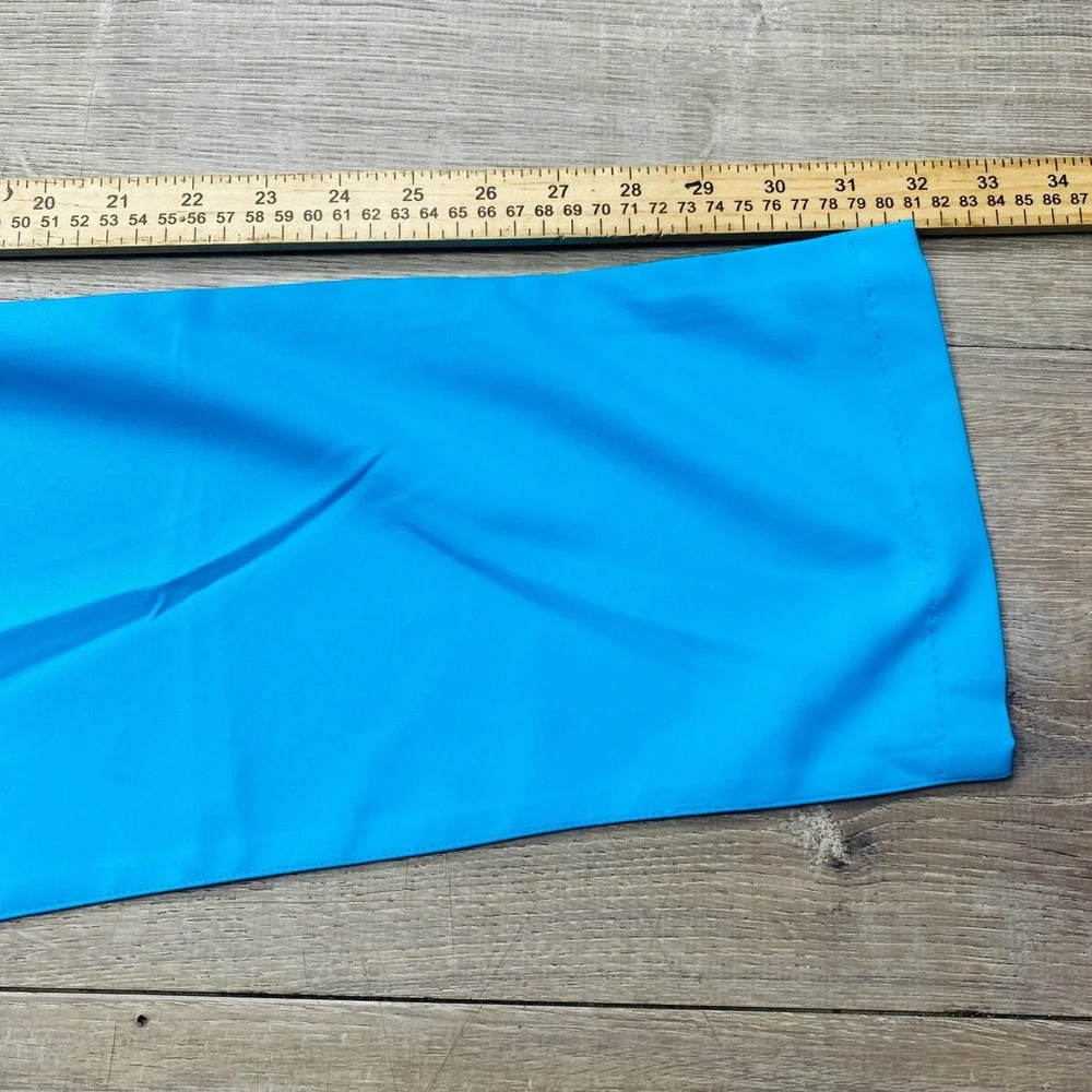 Matte‎ Grey Mens Golf Pants 32 Electric Blue Performance Polyester Trouser